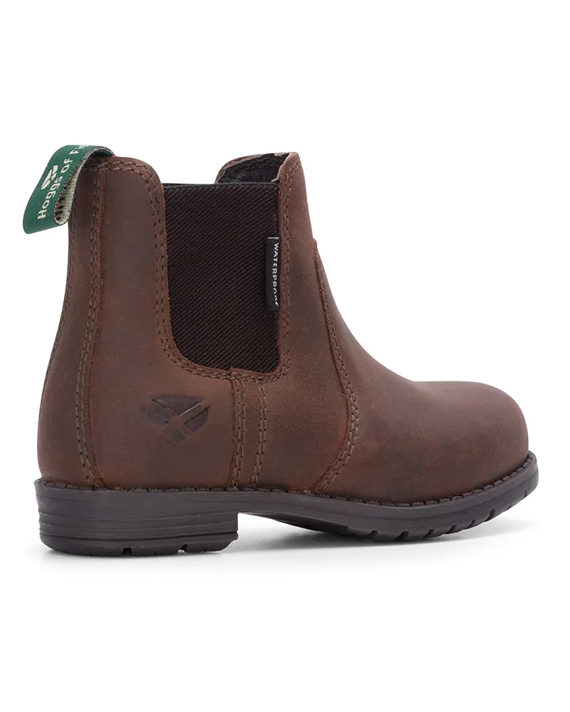 Hoggs of Fife Shire Junior Waterproof Dealer Boot in Brown Waxy-3