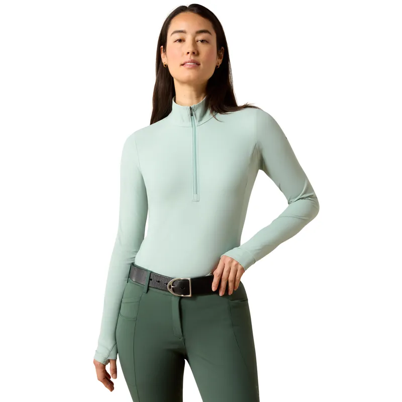Ariat SolVeil 1/2 Zip Baselayer in Blue Surf