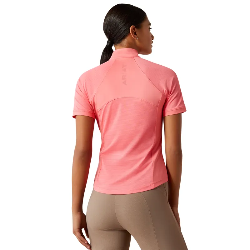 Ariat Soquel 1/4 Zip Baselayer in Coral Paradise-1