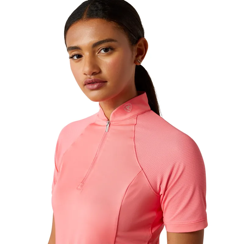 Ariat Soquel 1/4 Zip Baselayer in Coral Paradise-2