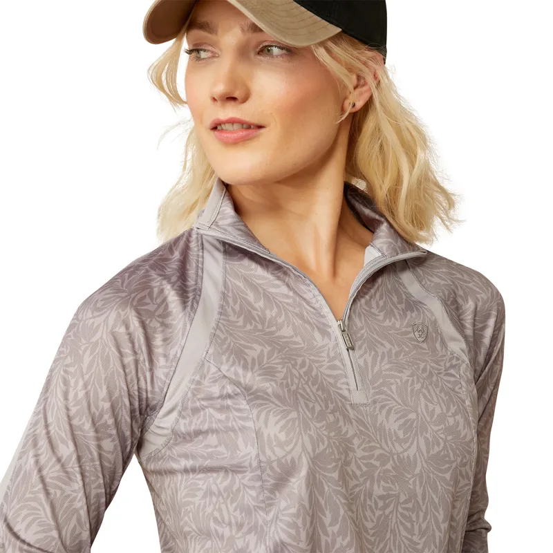 Ariat Sunstopper 3.0 1/4 Baselayer in Silver Sconce Fern-2