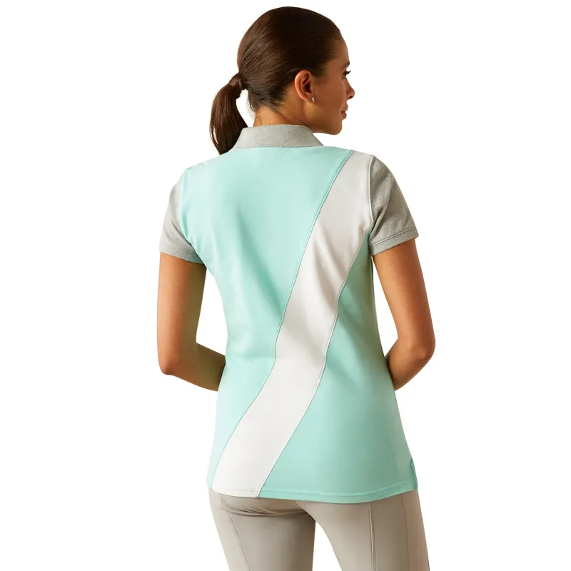 Ariat Taryn Polo in Beach Glass/Electric Green-1