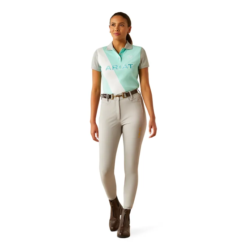 Ariat Taryn Polo in Beach Glass/Electric Green-3