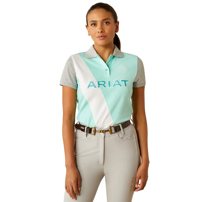 Ariat Taryn Polo in Beach Glass/Electric Green