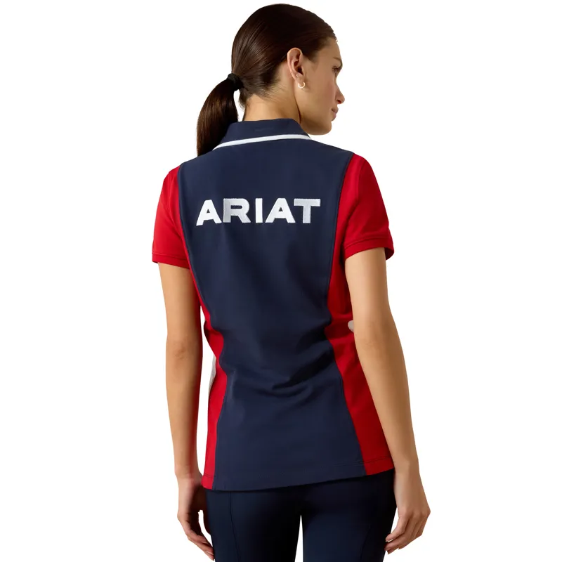 Ariat Taryn Polo Shirt in Navy/Red-3