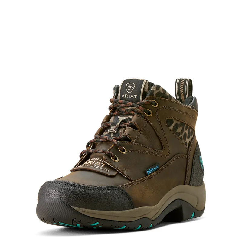 Ariat Terrain Waterproof Boot Chocolate and Camo Leopard