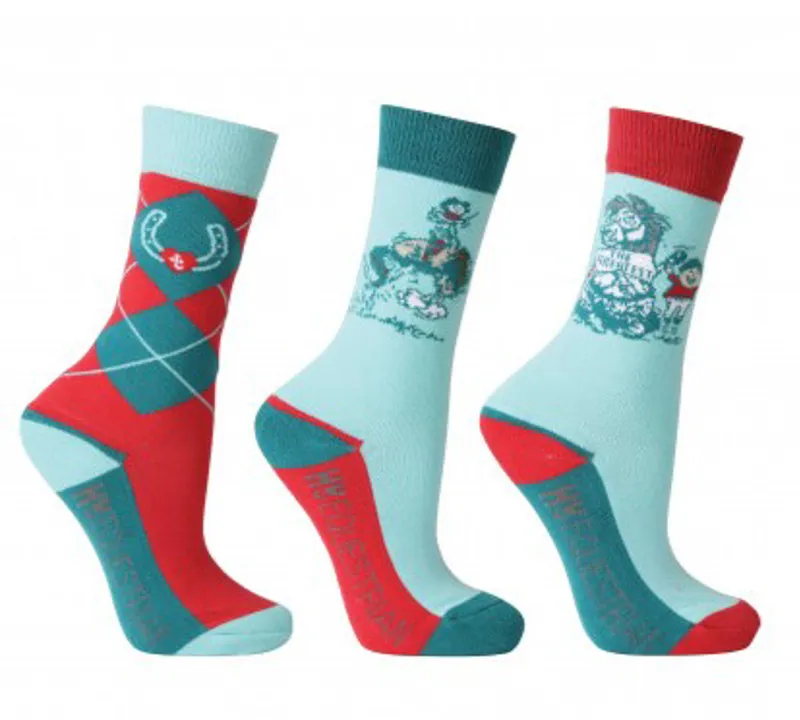 Hy Equestrian Childs Thelwell 'The Greatest' Socks Pack Of 3