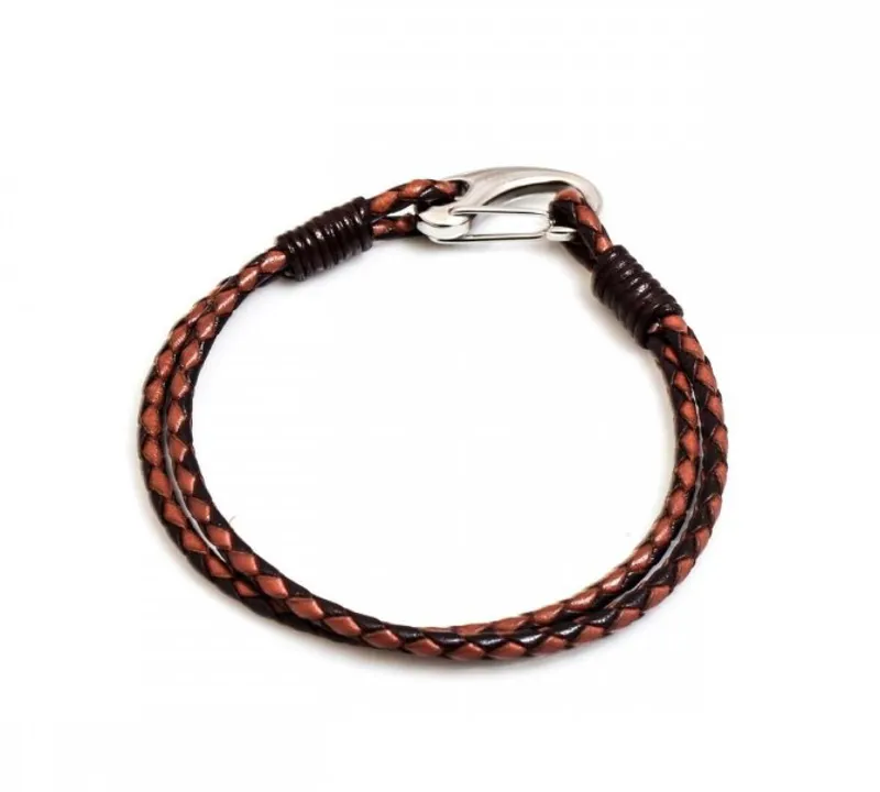 Hiho Plaited Leather Bracelet-1