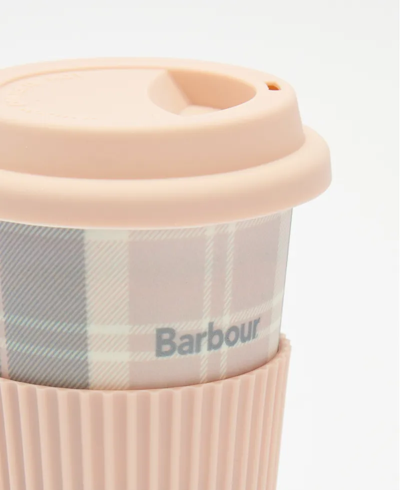 Barbour Reusable Travel Mug in Pink Tartan-3