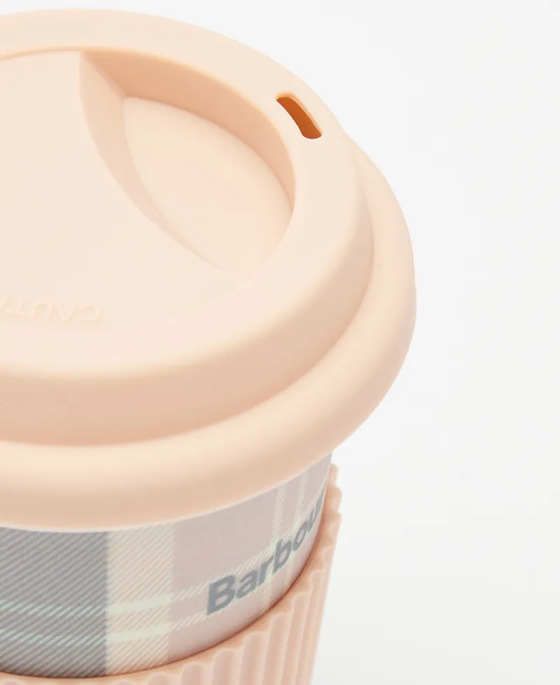 Barbour Reusable Travel Mug in Pink Tartan-4
