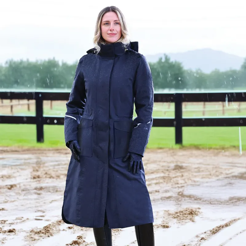 Equetech Utopia Luxe Waterproof Riding Coat in Navy-3