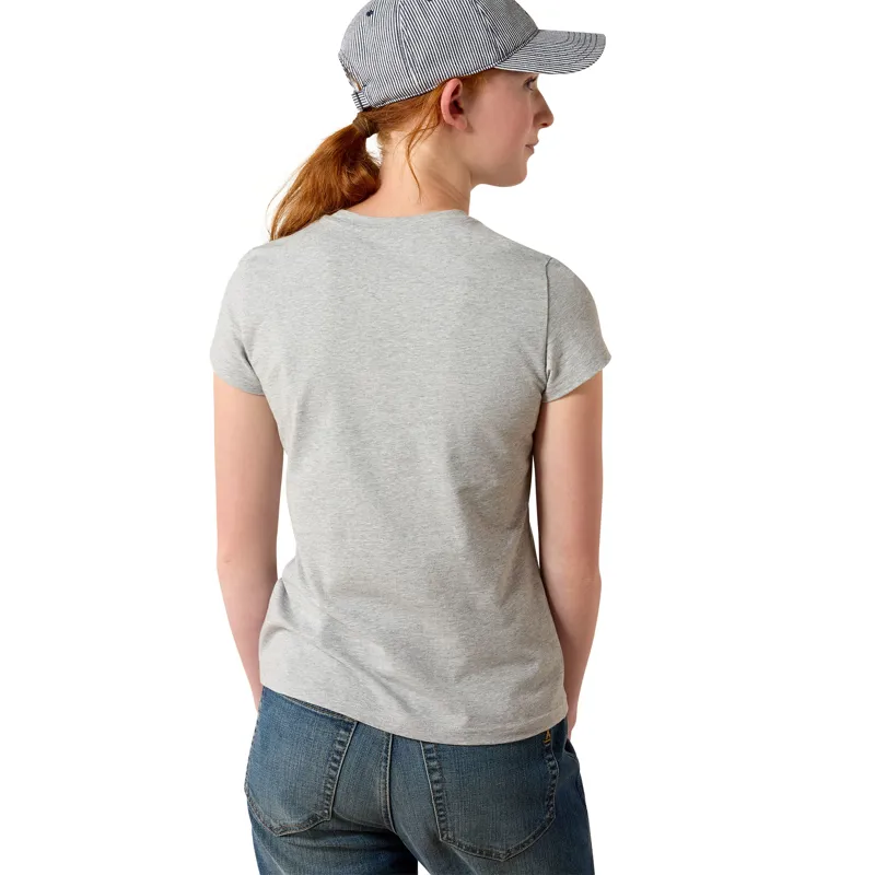 Ariat Youth Vertical Logo T-Shirt in Heather Grey/Navy-2