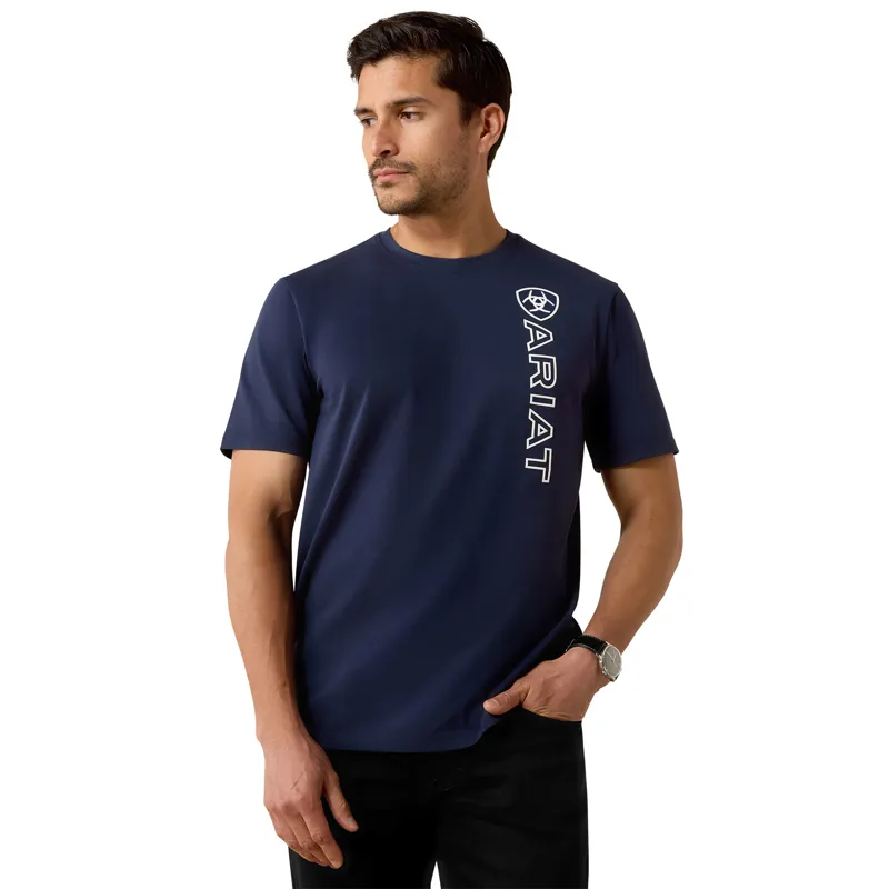Ariat Vertical Logo T-Shirt in Navy