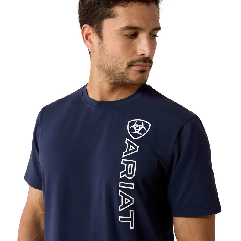 Ariat Vertical Logo T-Shirt in Navy-1