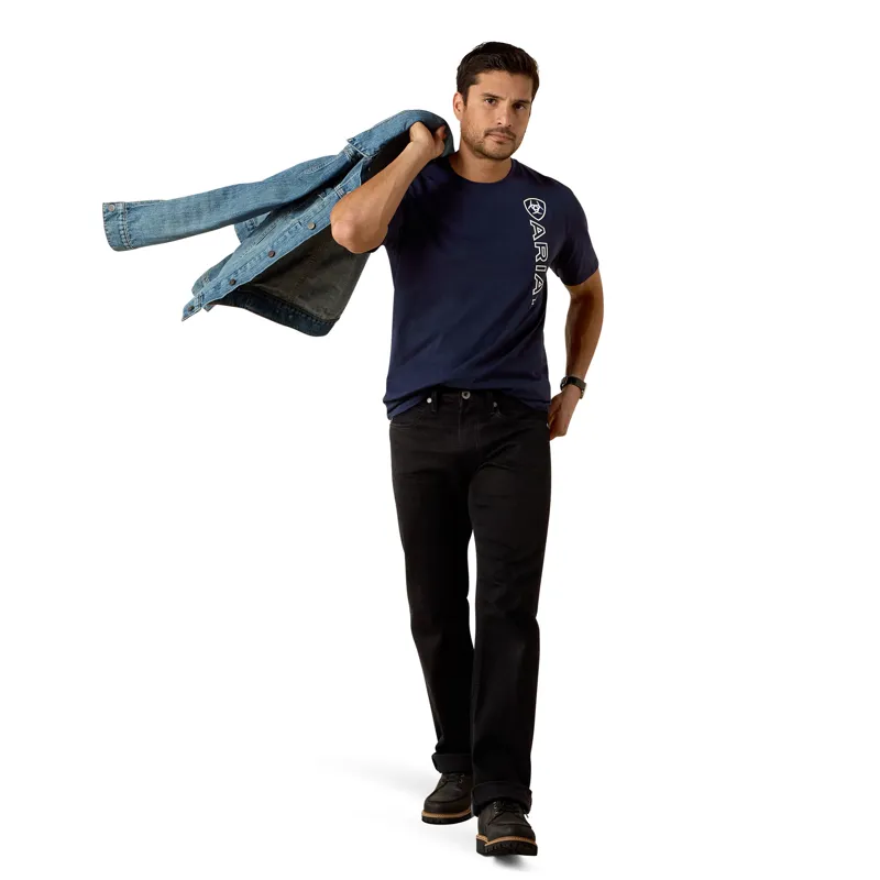 Ariat Vertical Logo T-Shirt in Navy-3