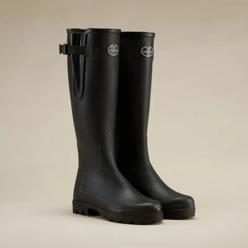 Le Chameau Womens Vierzonord Neoprene Wellingtons in Noir-1
