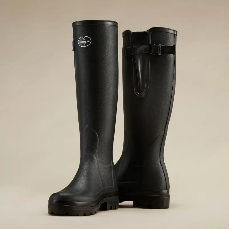 Le Chameau Womens Vierzonord Neoprene Wellingtons in Noir-6