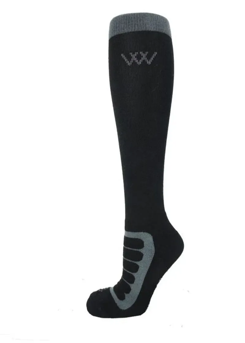 WoofWear Long Bamboo Tech Riding Socks in Black / Grey