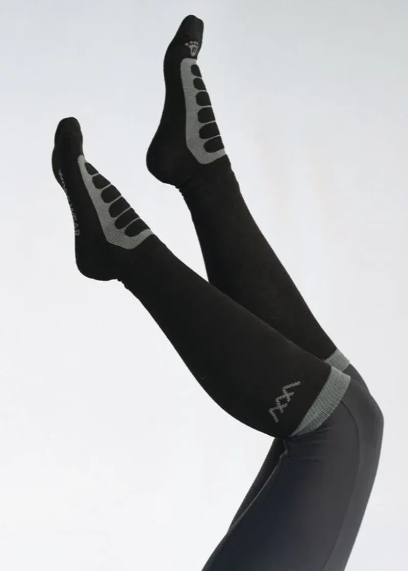 WoofWear Long Bamboo Tech Riding Socks in Black / Grey-1