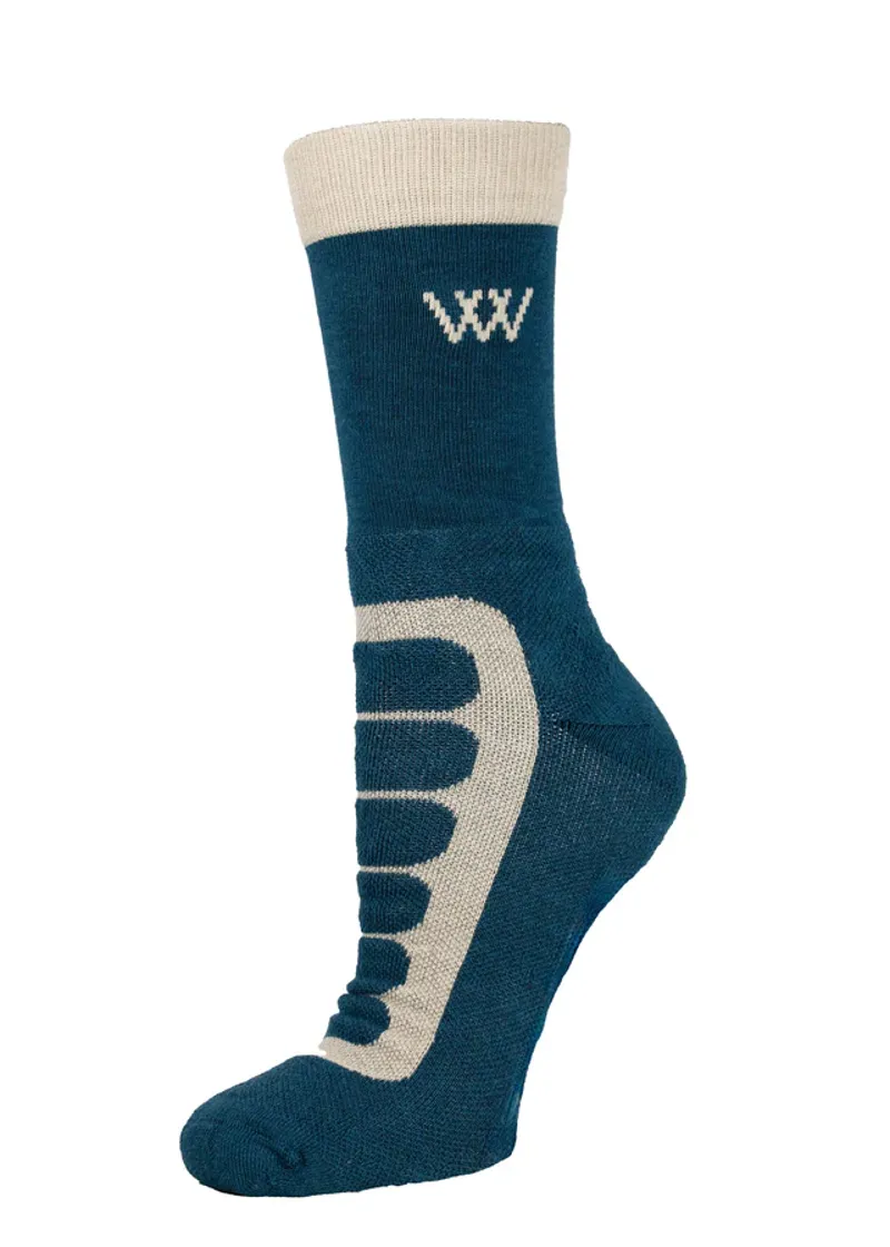 WoofWear Short Bamboo Tech Socks in Petrol/Stone