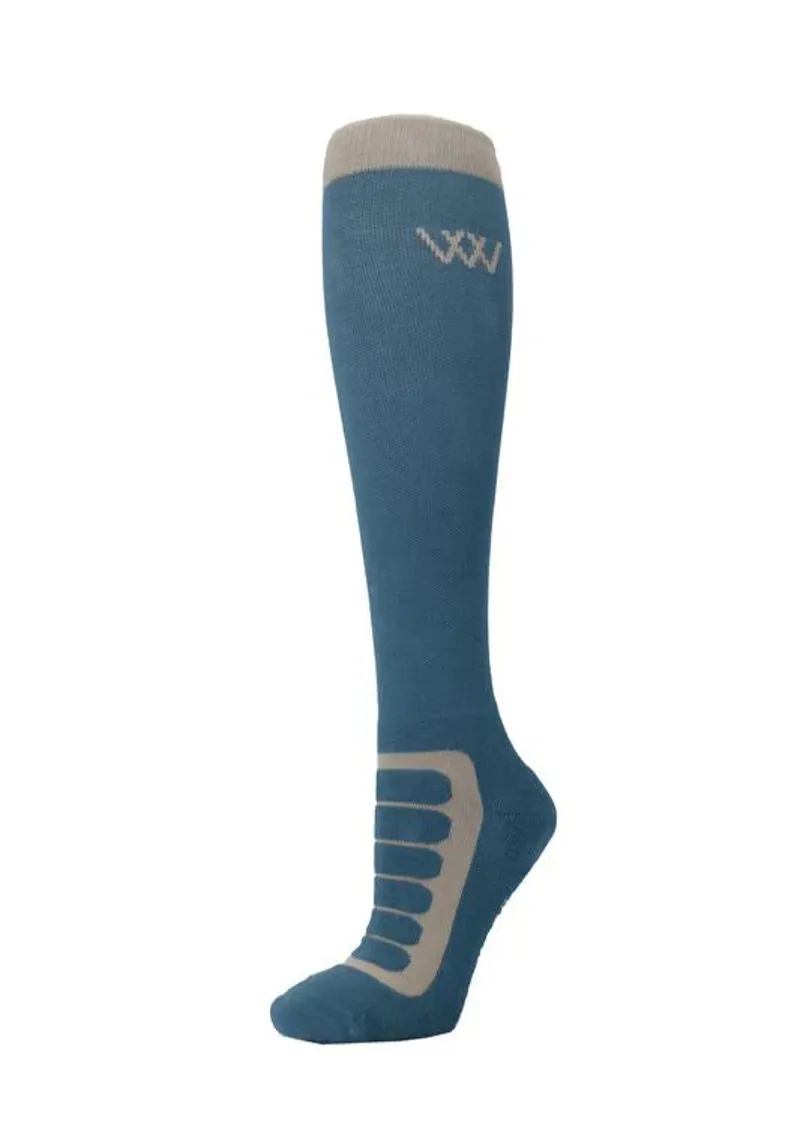 WoofWear Long Bamboo Tech Riding Socks in Sage/Steel