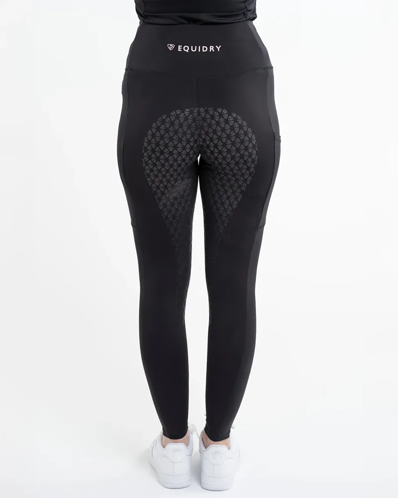 Equidry Water Repellent Full Seat Leggings in Black/White-1