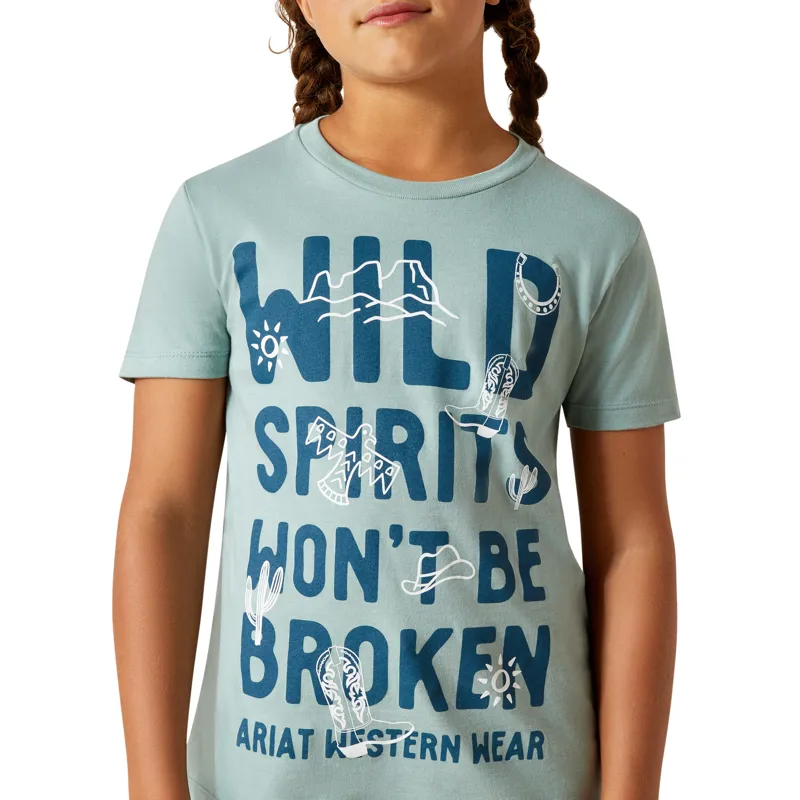Ariat Youth Wild Spirit T-Shirt in Rivergreen-1