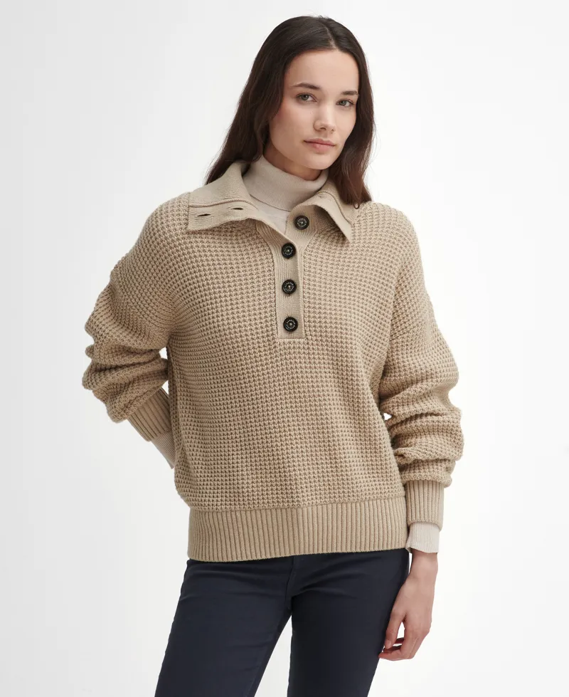 Barbour Woodside Jumper in Oatmeal-1