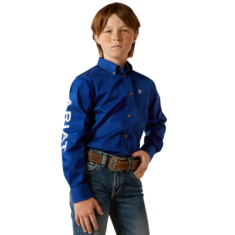 Ariat Youth Team Logo Shirt in Ultramarine/White