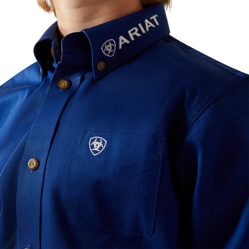Ariat Youth Team Logo Shirt in Ultramarine/White-1