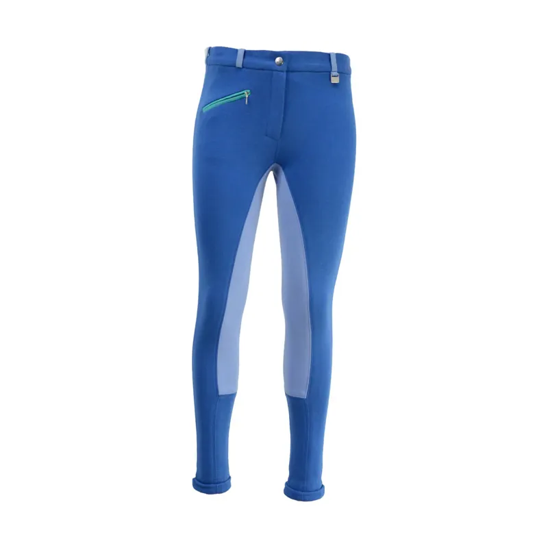 Hy Equestrian Zeddy Mizs Jodhpurs in Cobalt Blue/Petrol Blue/Turquoise