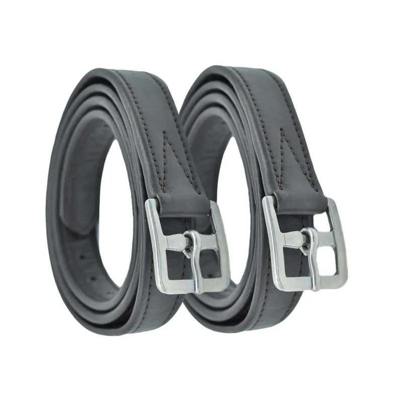 Dever Platinum Hide Covered Stirrup Leathers Brown-1