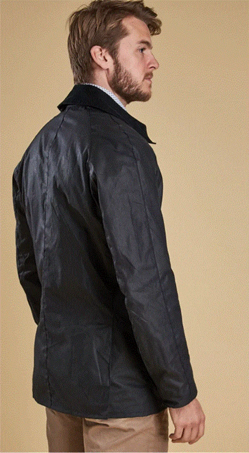 Barbour Ashby Wax Jacket in Navy-1