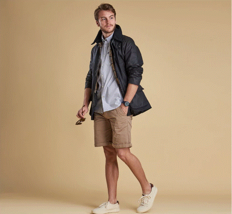 Barbour Ashby Wax Jacket in Navy-2