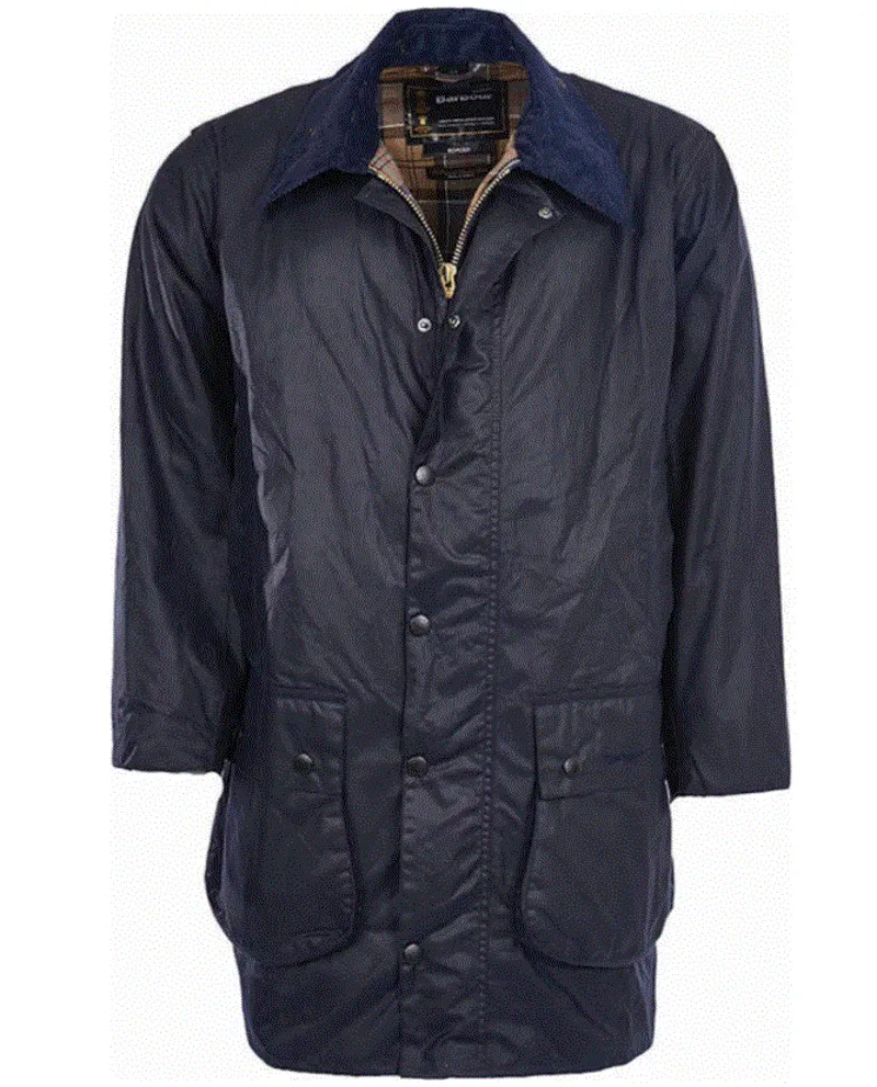 Barbour Border Wax Jacket in Navy