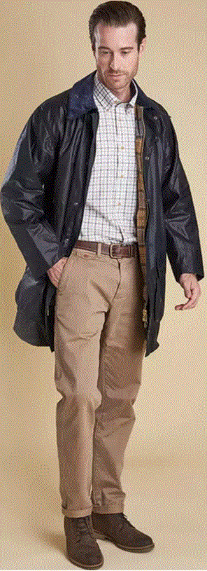 Barbour Border Wax Jacket in Navy-1