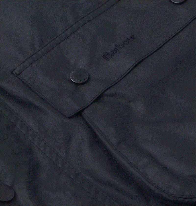 Barbour Border Wax Jacket in Navy-3