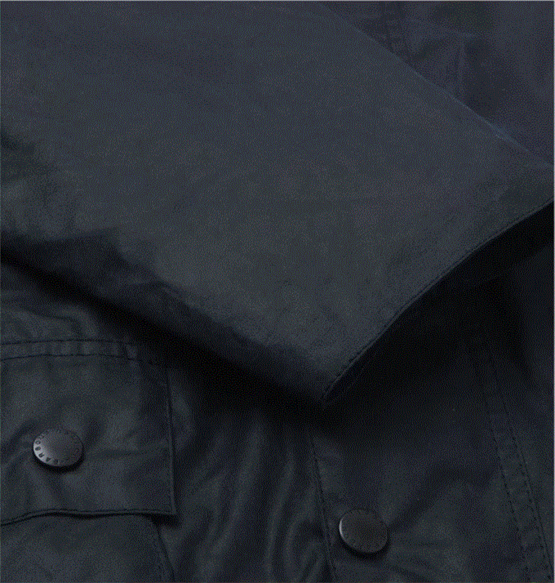 Barbour Border Wax Jacket in Navy-4