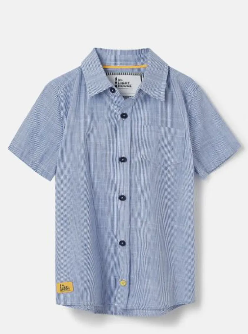 Lighthouse Elliot Short Sleeve Shirt in Blue