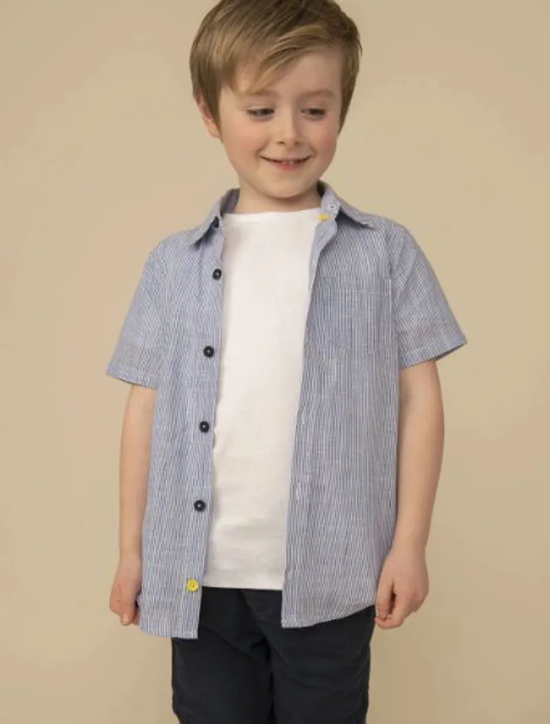 Lighthouse Elliot Short Sleeve Shirt in Blue-2