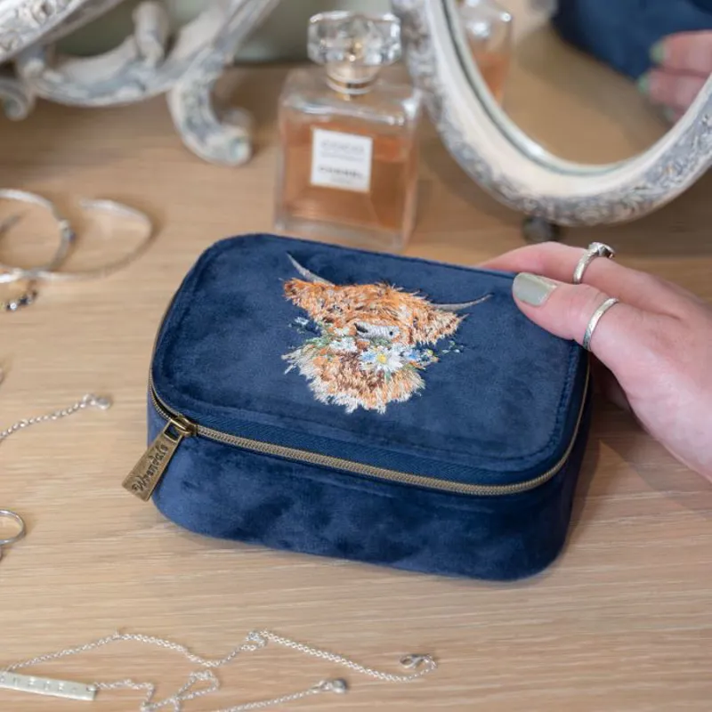 Wrendale 'Daisy Coo' Highland Cow Embroidered Accessory Case-2