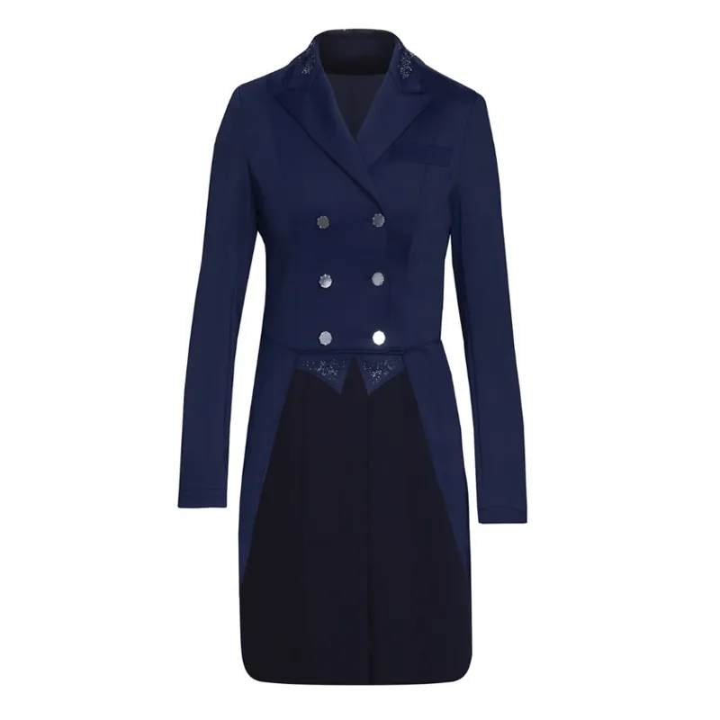 Equetech Premiere Crystal Dressage Tailcoat in Navy/Silver-1