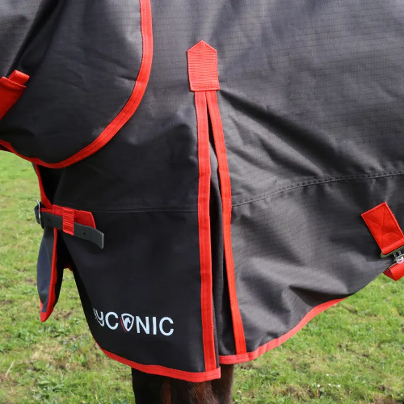 HyCONIC 100g Turnout Rug - - Red/Charcoal-1
