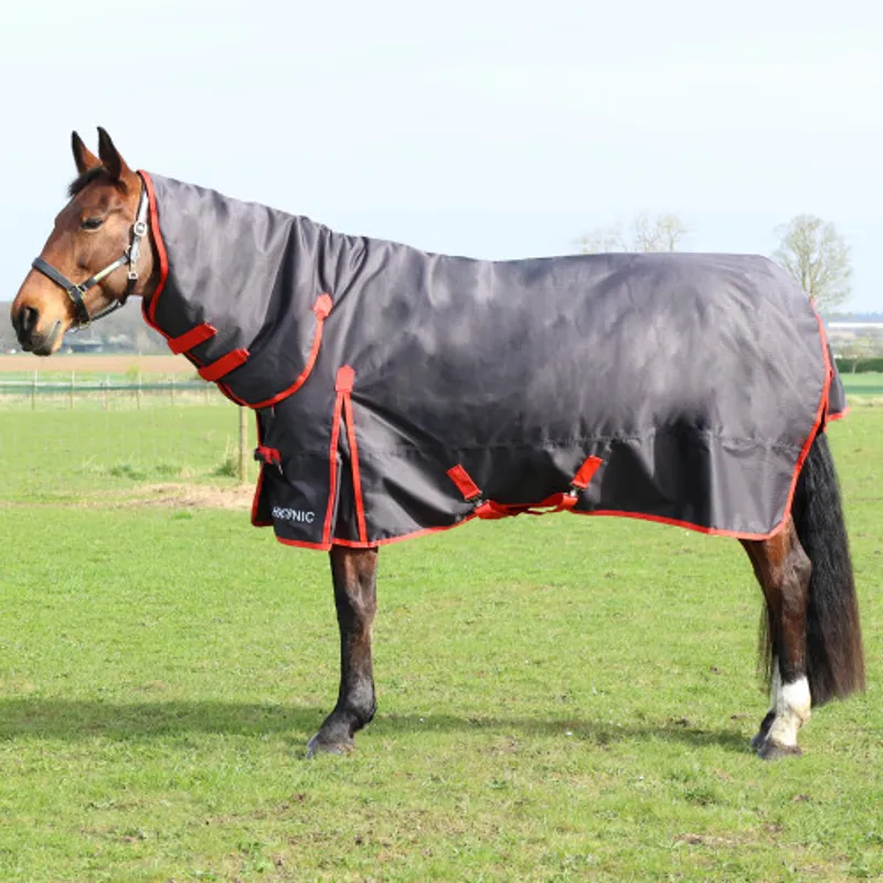 HyCONIC 100g Turnout Rug - - Red/Charcoal