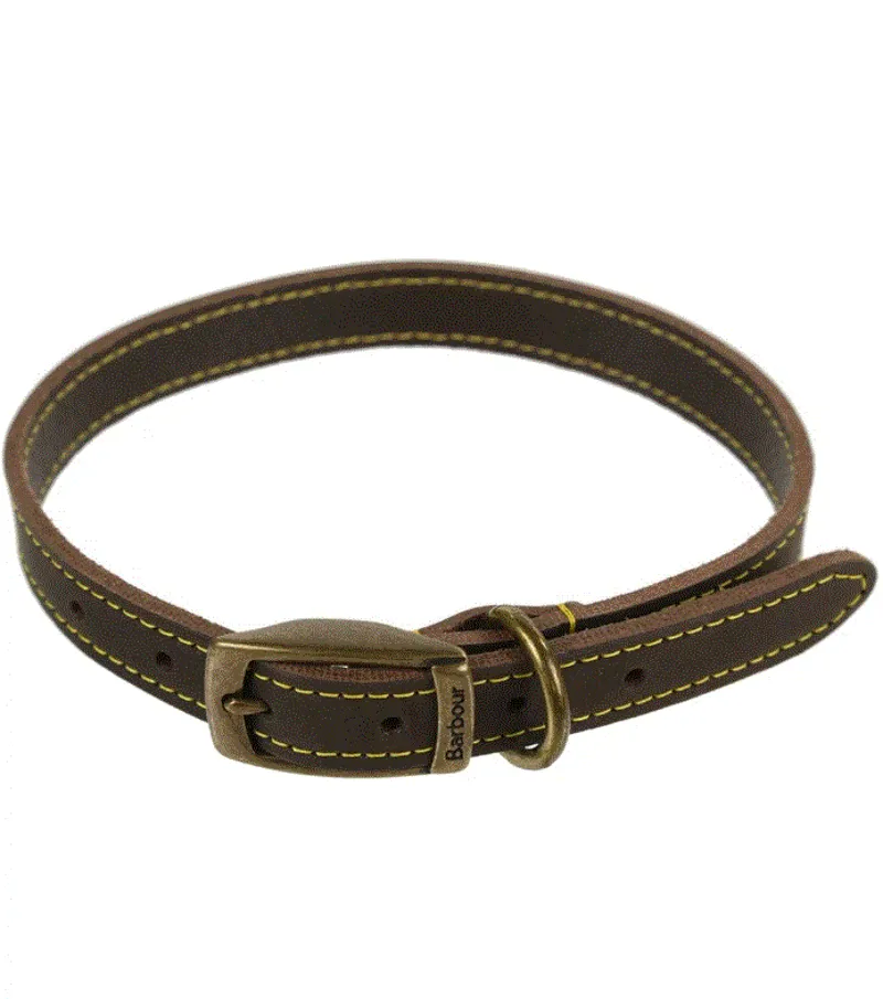 Barbour Brown Leather Dog Collar