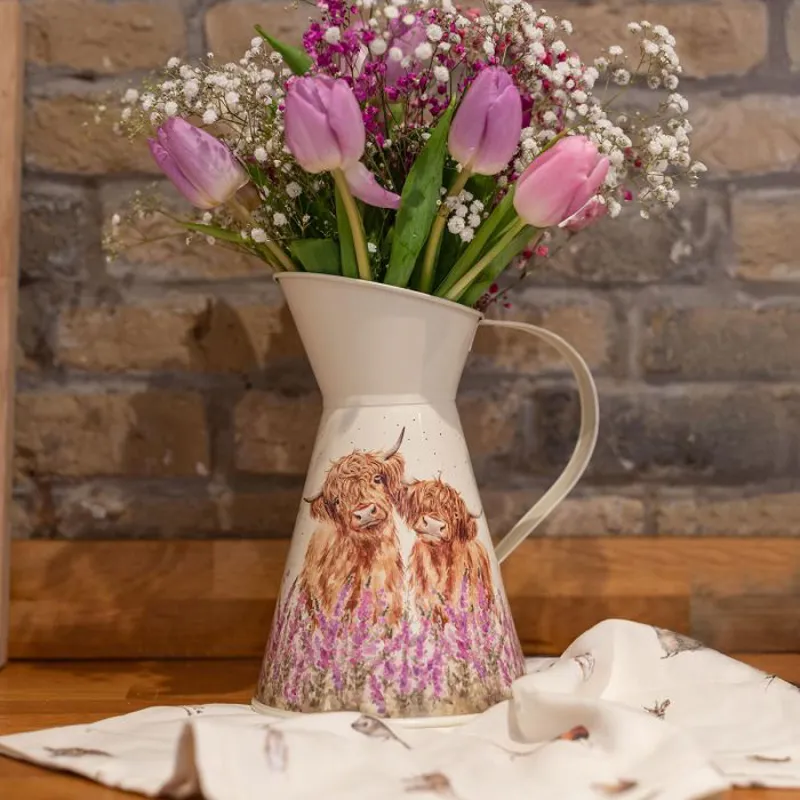 Wrendale 'Gentle Giants' Highland Cow  Flower Jug-2