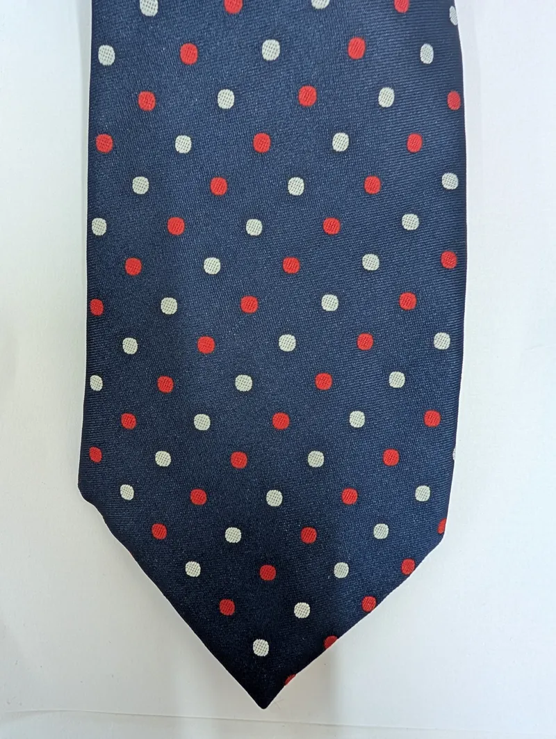 Showquest Polka Dot Show Tie Navy/Red/White spot