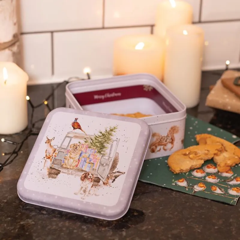 Wrendale 'Winter Woodland' Animals Square Tin-1