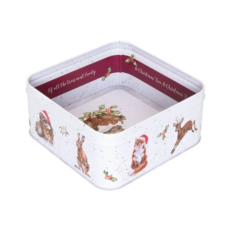 Wrendale 'Winter Woodland' Animals Square Tin-2