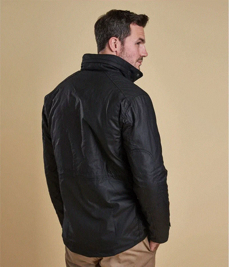 Barbour Sapper Waxed Jacket in Black-3
